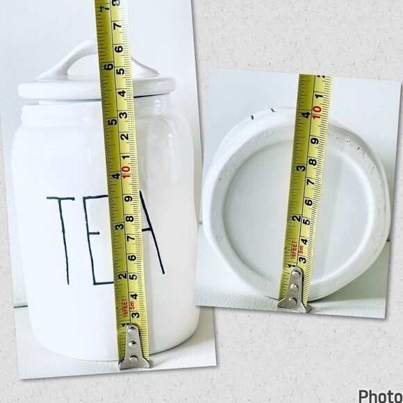 NWT Gorgeous TEA & COFFEE w/ Dimples  White & Black Glossy Ceramic Canister Set - Picture 12 of 16